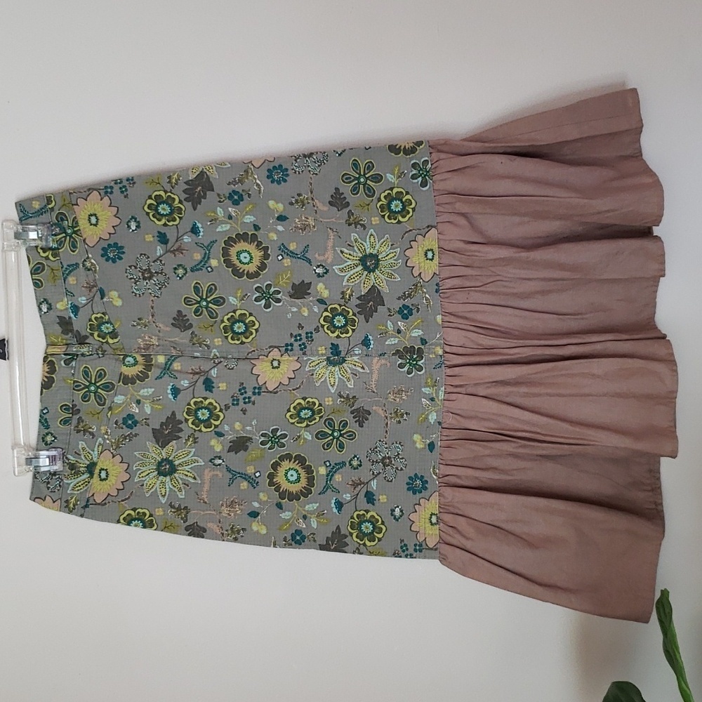 Christopher & Banks floral peplum midi skirt, ruffle, drawstring women's size 4 - Picture 7 of 7